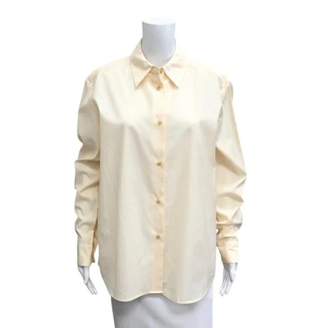 Khaite Argo Bone White Button-Down Shirt in White from Clotheshorse Anonymous, photo 1 of 1