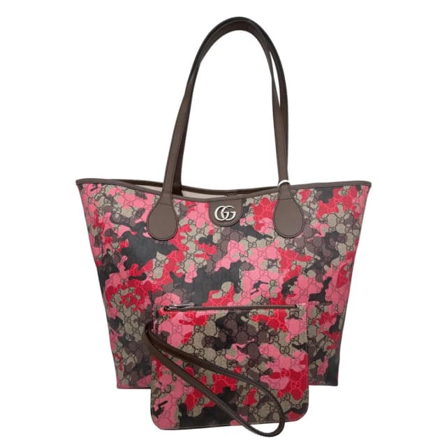 Gucci Camouflage Large GG Supreme Canvas Tote Bag Pink 856877 in Pink Canvas from Dallas Designer Handbags, photo 1 of 1