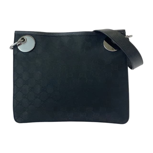 Gucci Black Silver Shoulder Bag in Black Canvas from The Reluxe, photo 1 of 1
