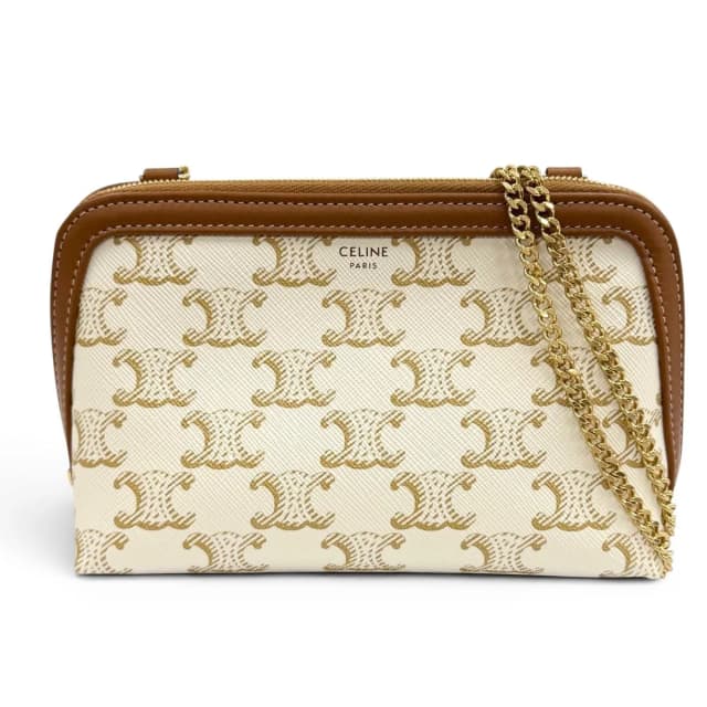 Celine Triomphe Canvas Logo Chain Clutch in Canvas from The Reluxe, photo 1 of 1
