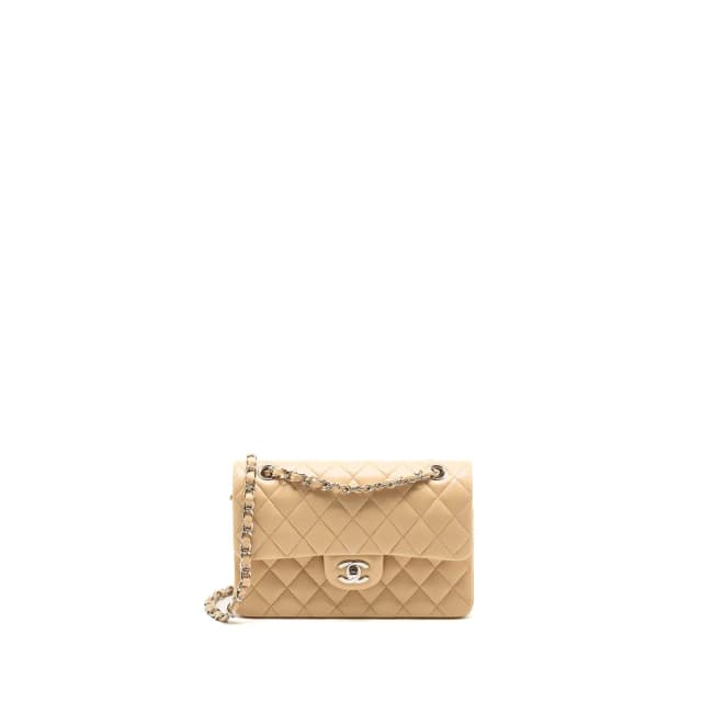 Chanel Small Classic Double Flap Bag Lambskin Beige SHW (Microchip) in Beige Lambskin from EMIER, photo 1 of 1