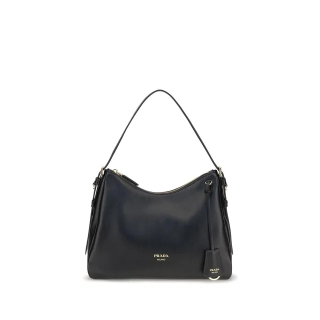 Prada Black Calf Leather Bos Taurus Shoulder Bag in Black Calfskin from HEWI, photo 1 of 1