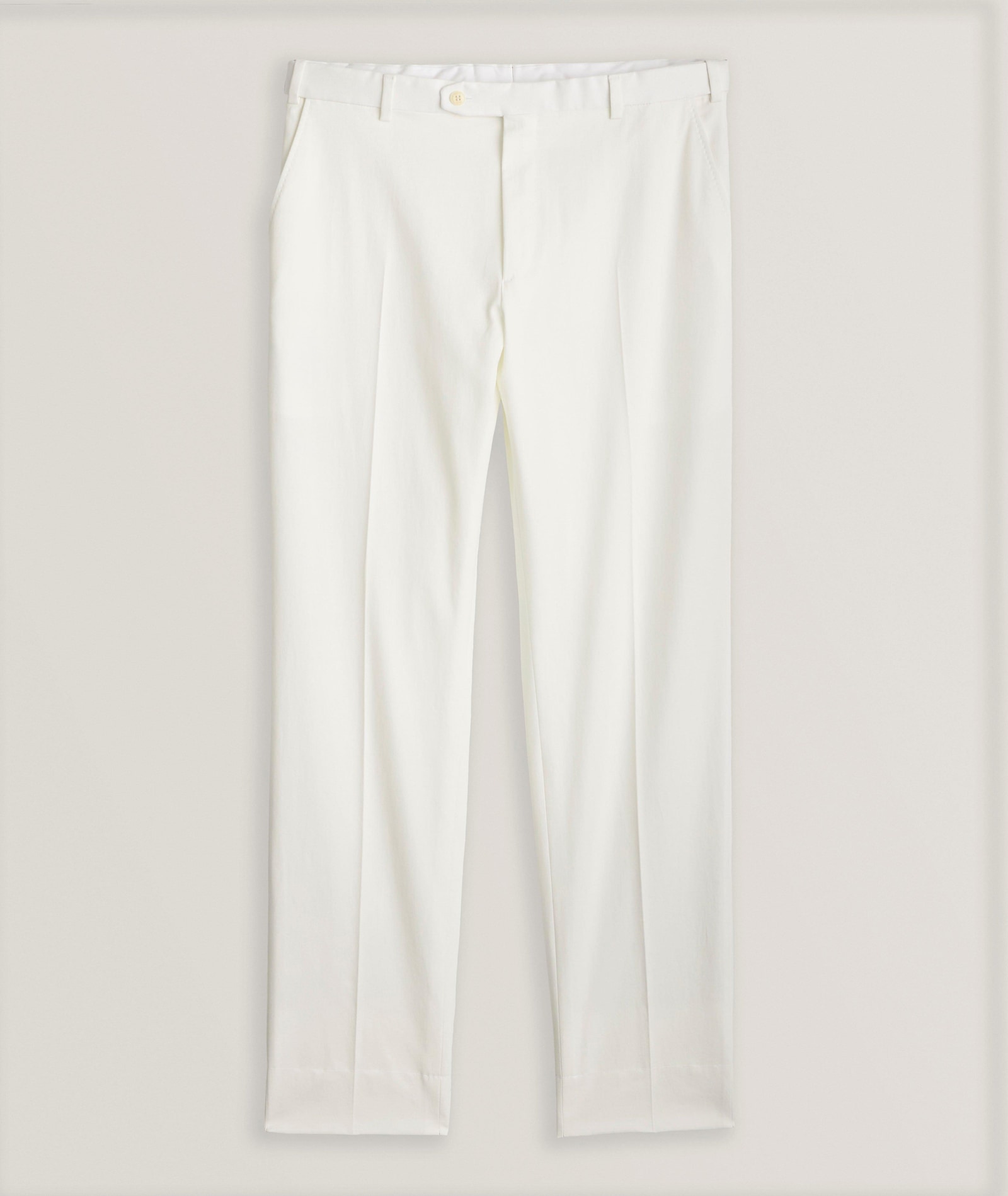 Brioni Gabardine Cotton-Stretch Tapered Pants in White Cotton & Cotton Blends, image 1 of 1 from Harry Rosen