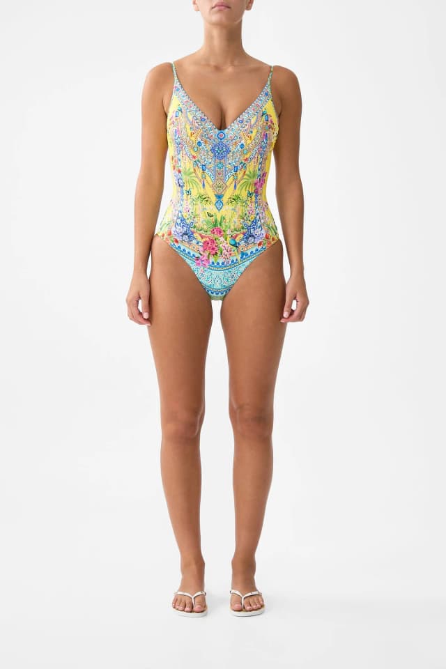 Camilla eBoutique V NECK UNDERWIRE ONE PIECE WITH SCOOP BACK SULTANAHMET SUMMER, image 1 of 1 from CAMILLA