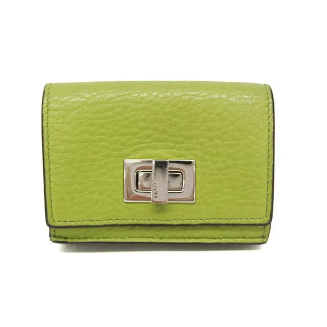 Fendi Peekaboo 8M0426 Women's Leather Wallet (tri-fold) Light Green in Light green Leather from Elady, photo 1 of 1