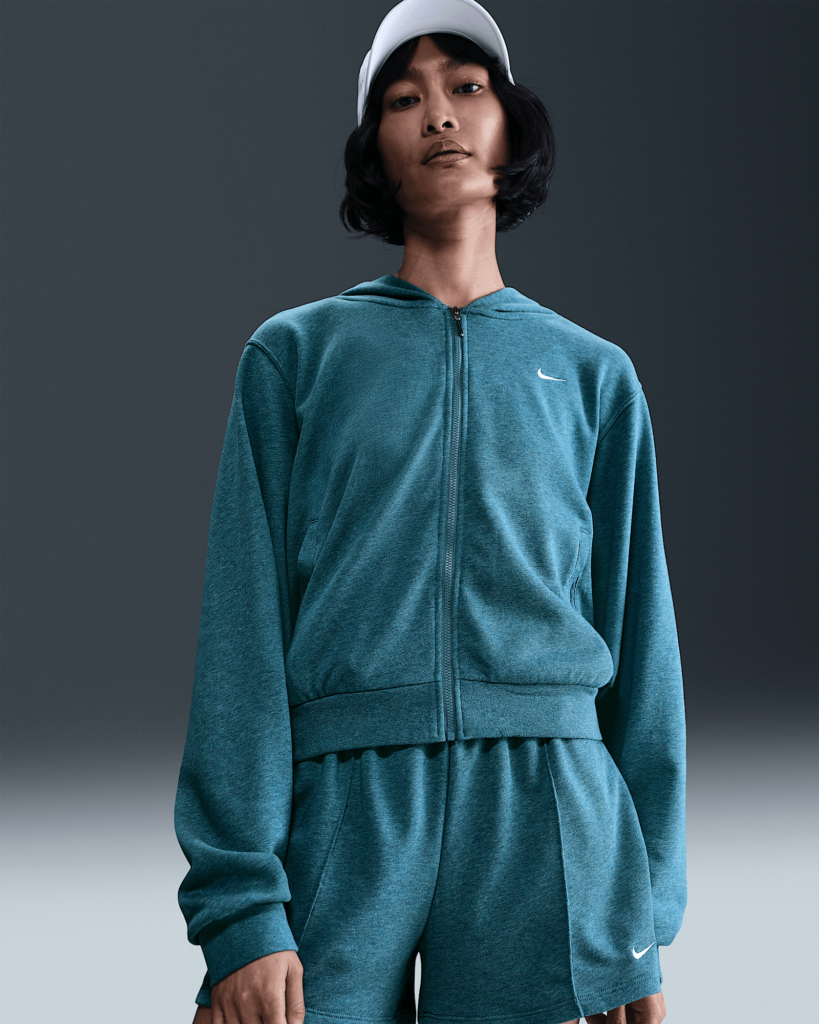 Nike Sportswear Chill Terry in Smokey Blue/Heather/Sail, image 1 of 1 from Nike