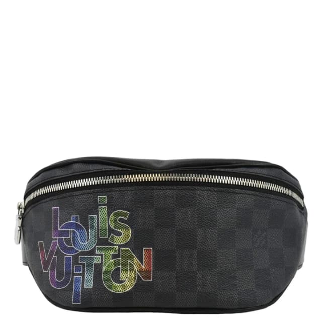 Louis Vuitton Rainbow Logo Discovery Damier Graphite BumBag Black in Black Leather from Dallas Designer Handbags, photo 1 of 1