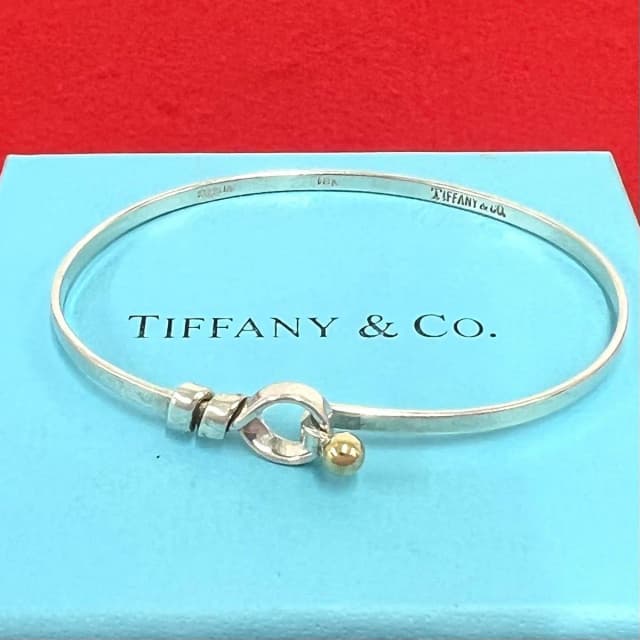 Tiffany & Co. Vintage Hook Eye Bangle Silver Gold Bracelet in Gold from The Reluxe, photo 1 of 1