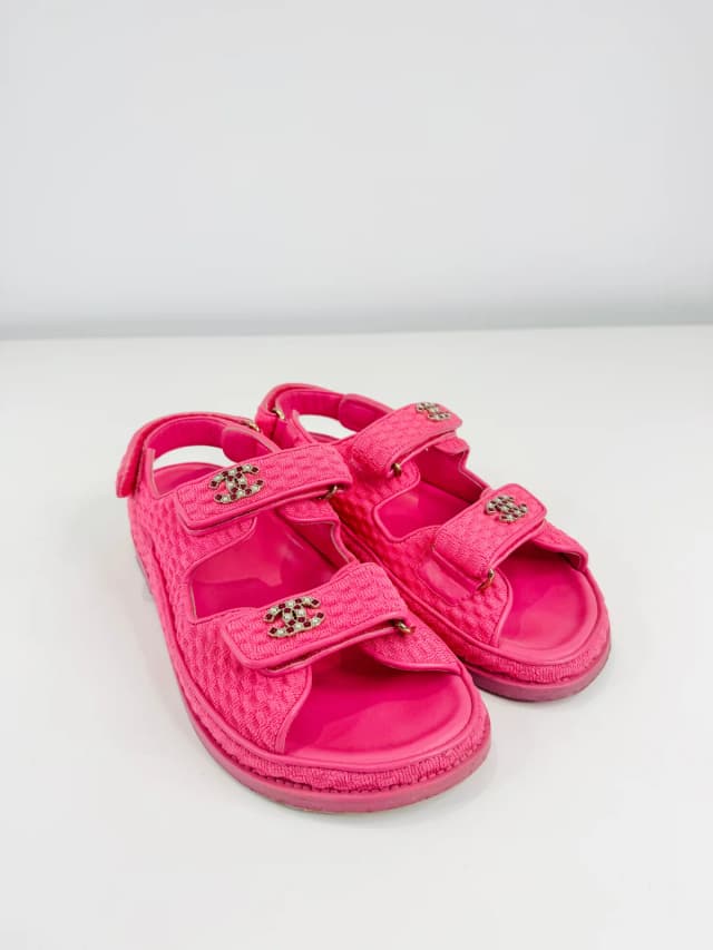 Chanel CC Dad Sandals - Size 37.5 in Leather from Edit Second Hand, photo 1 of 1