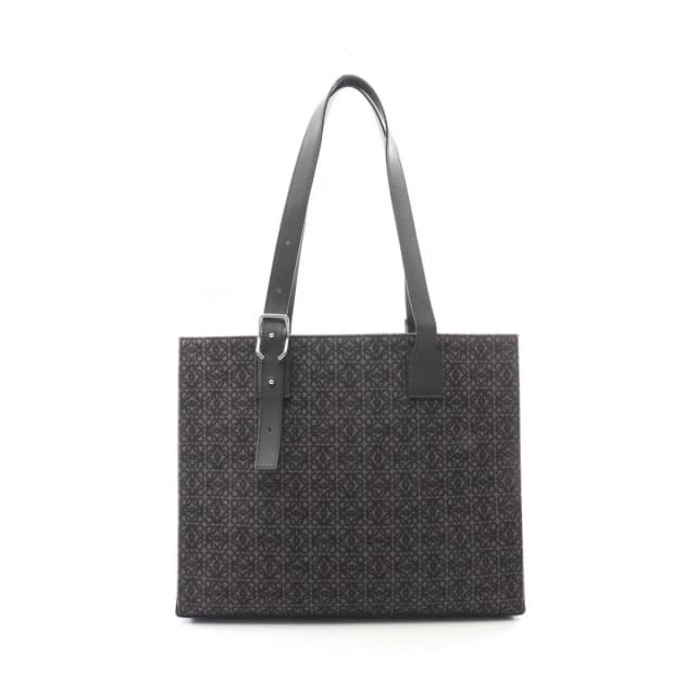 Loewe Tote Bag Buckle Horizontal Anagram Black Canvas Leather in Black Canvas from The Reluxe, photo 1 of 1
