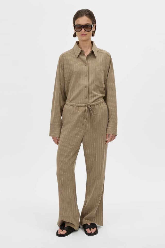C&M CAMILLA AND MARC SALE Sedona Stripe Pant in mocha stripe, image 1 of 1 from Camilla and Marc