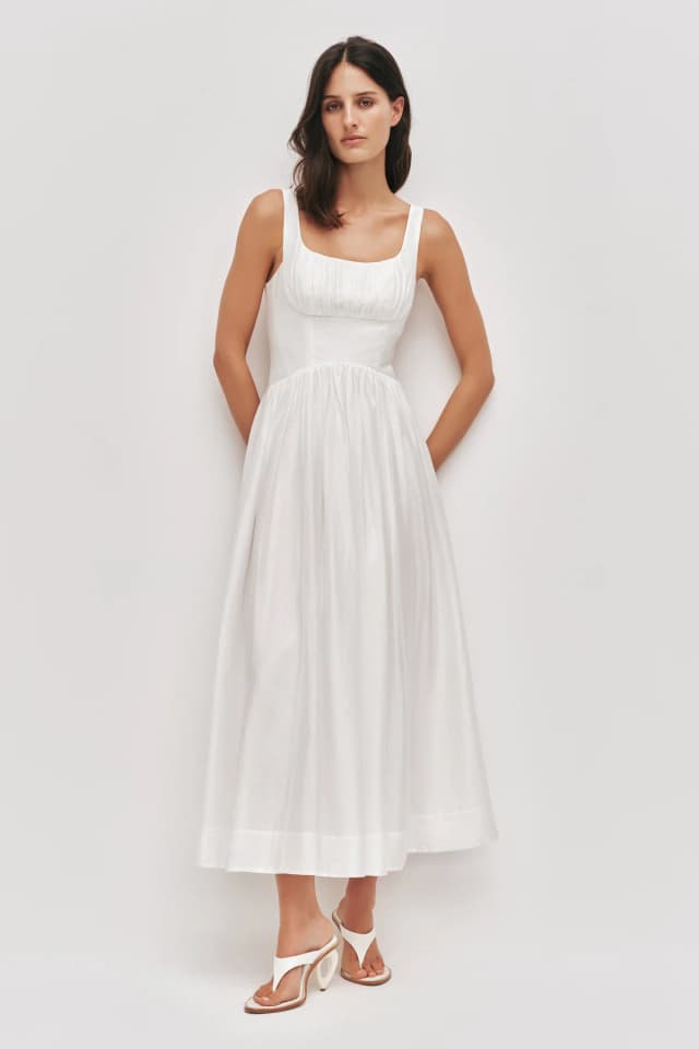 AJE Mist Midi Dress in IVORY, image 1 of 1 from Aje