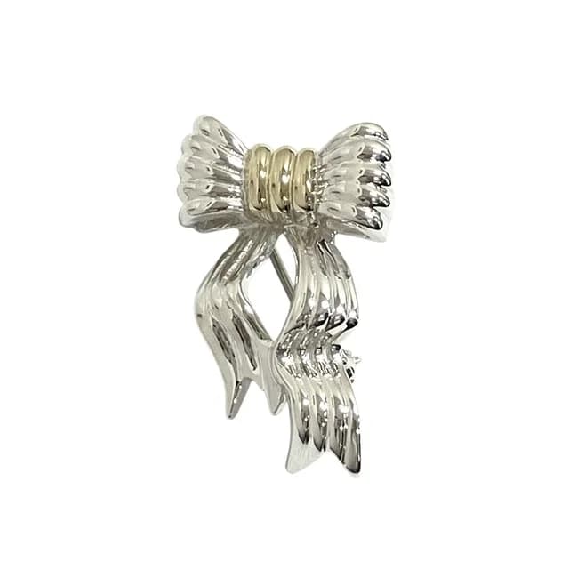 Tiffany & Co. 18K Yellow Gold Ribbon Brooch Pins Silver in Yellow from The Reluxe, photo 1 of 1
