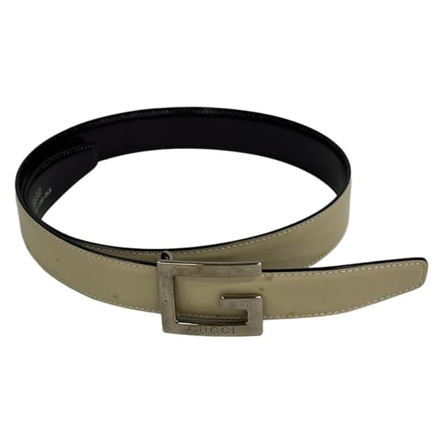 Gucci Belt Beige Silver Leather in Beige Leather from The Reluxe, photo 1 of 1
