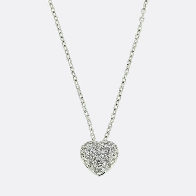 Cartier Pave Diamond Heart Necklace from The Vintage Jeweller, photo 1 of 1