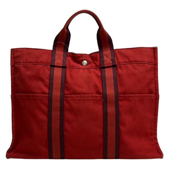 Hermès Tote Bag Fourre Tout MM Bordeaux in Burgundy Canvas from The Reluxe, photo 1 of 1