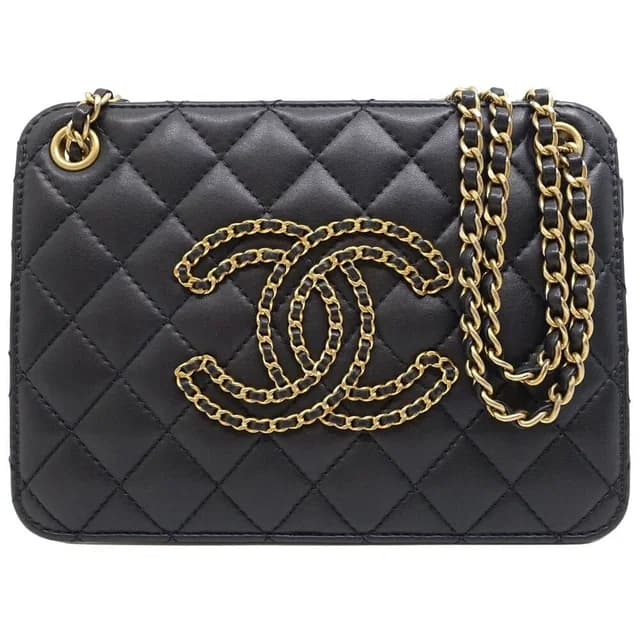 Chanel Chain Shoulder Bag 2-Way Quilted CC Logo Lambskin in Lambskin from The Reluxe, photo 1 of 1