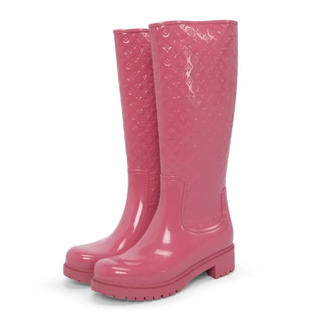 Louis Vuitton Rubber Monogram Splash Rain Boots 36 in Pink from Blue Spinach, photo 1 of 1