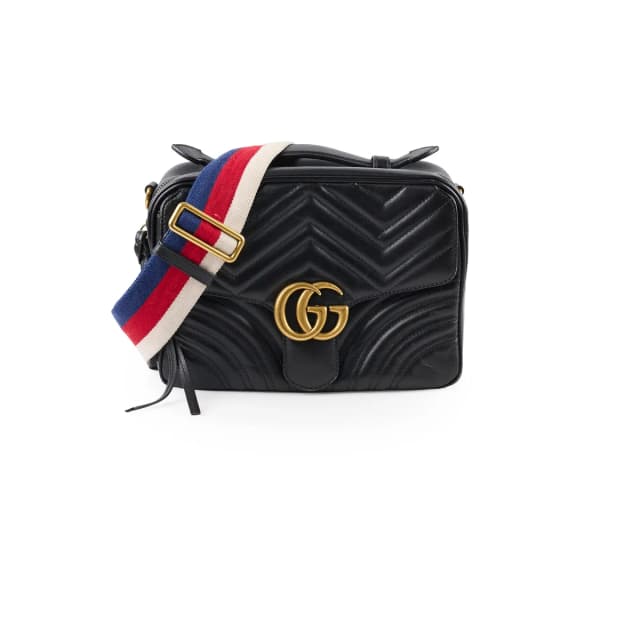 Gucci GG Marmont ZIP Around Top Handle Camera bag Calfskin Black in Black Calfskin from The Purse Affair, photo 1 of 1
