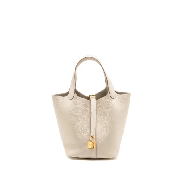 Hermès Picotin 18 Lock Bag Clemence craie GHW Stamp G in White Clemence leather from EMIER, photo 1 of 1