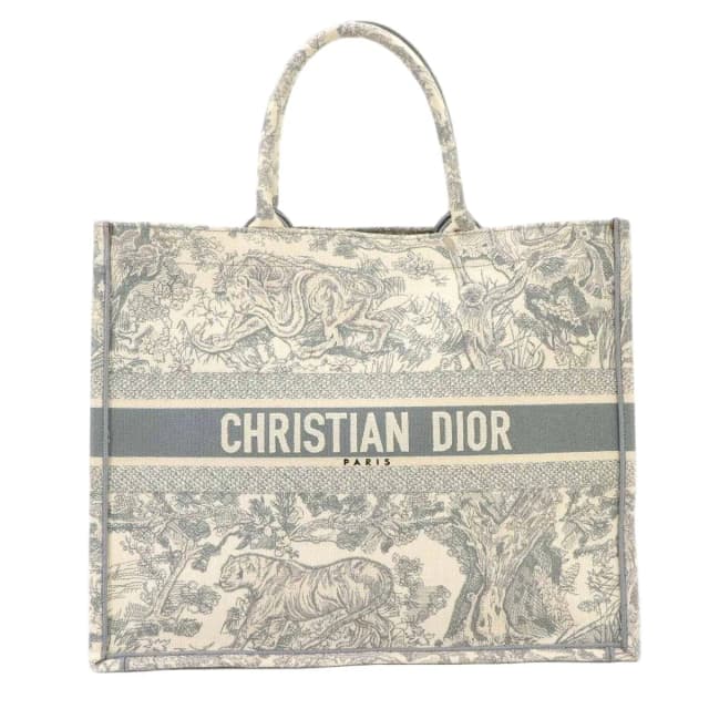 Dior Book Tote Bag Large Toile de Jouy Canvas Ecru Gray in Grey Canvas from The Reluxe, photo 1 of 1