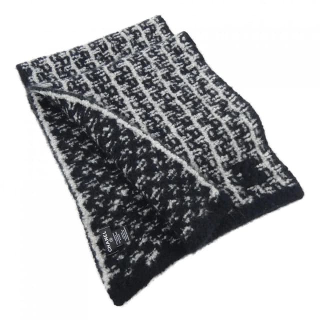 Chanel Scarf Silk Cashmere Black Gray in Black Silk from The Reluxe, photo 1 of 1