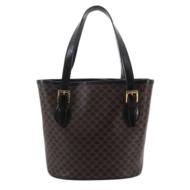 Celine Macadam Tote Bag Black Brown Leather Gold Vintage in Black Leather from The Reluxe, photo 1 of 1