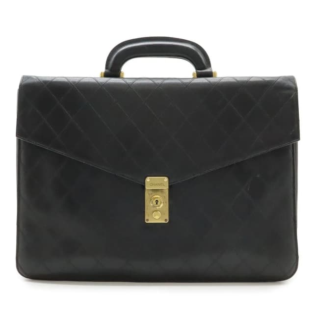 Chanel Bicolor CC Logo Business Briefcase Document Purse Handbag Leather Black in Black Leather from The Reluxe, photo 1 of 1
