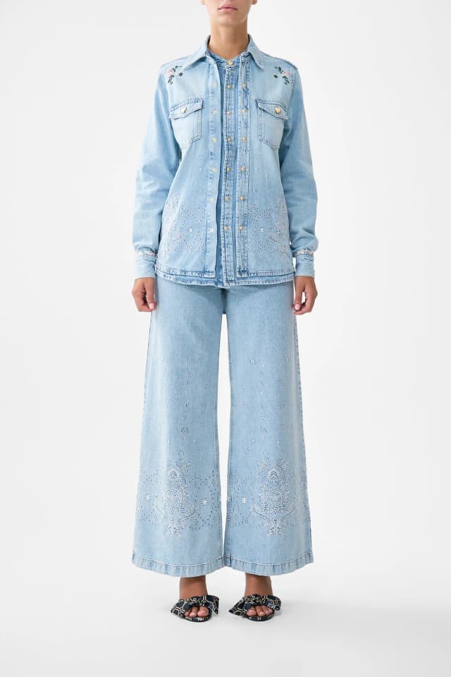 Camilla eBoutique SOPHY KITSCH STITCH RELAXED SHIRT DENIM, image 1 of 1 from CAMILLA