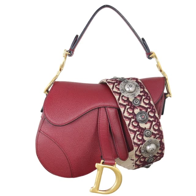 Dior Saddle Bag Mini with Embroidered Strap in Caviar leather from Luxe.It.Fwd, photo 1 of 1