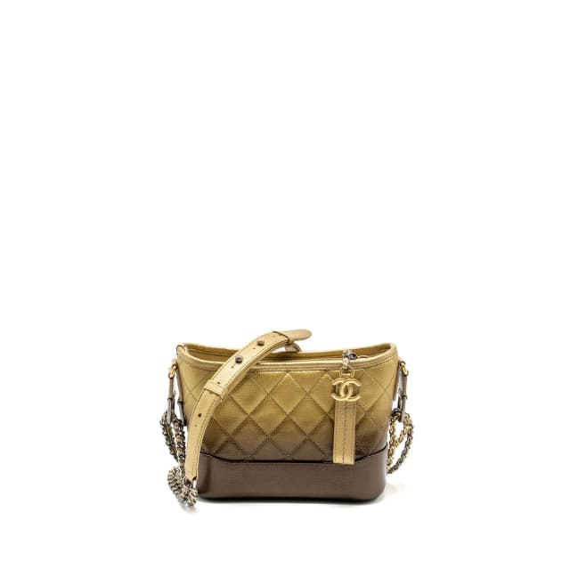 Chanel Small Gabrielle Hobo Bag Metallic Goatskin Dark Gold/Bronze with Multicolour Hardware in Gold Goatskin from EMIER, photo 1 of 1