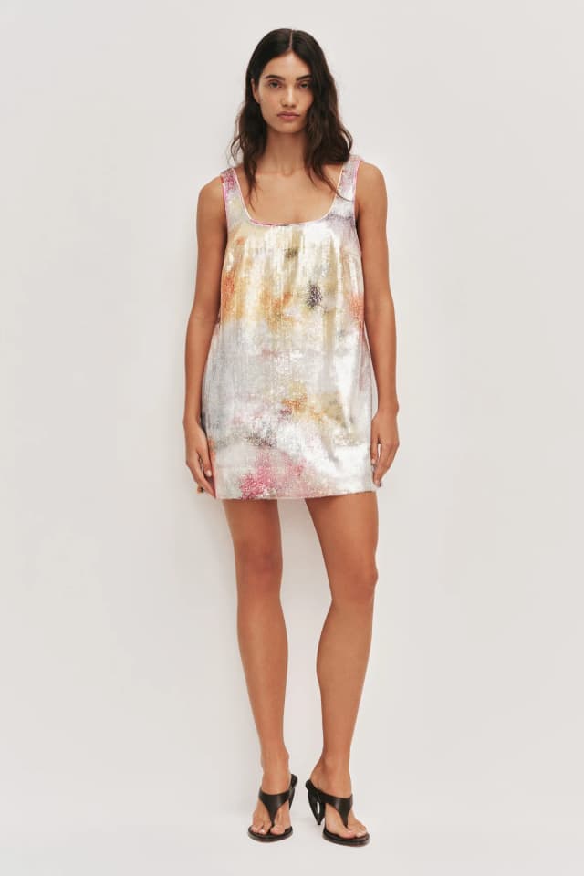 AJE Dahlia Mini Dress in MIST BLOOM, image 1 of 1 from Aje