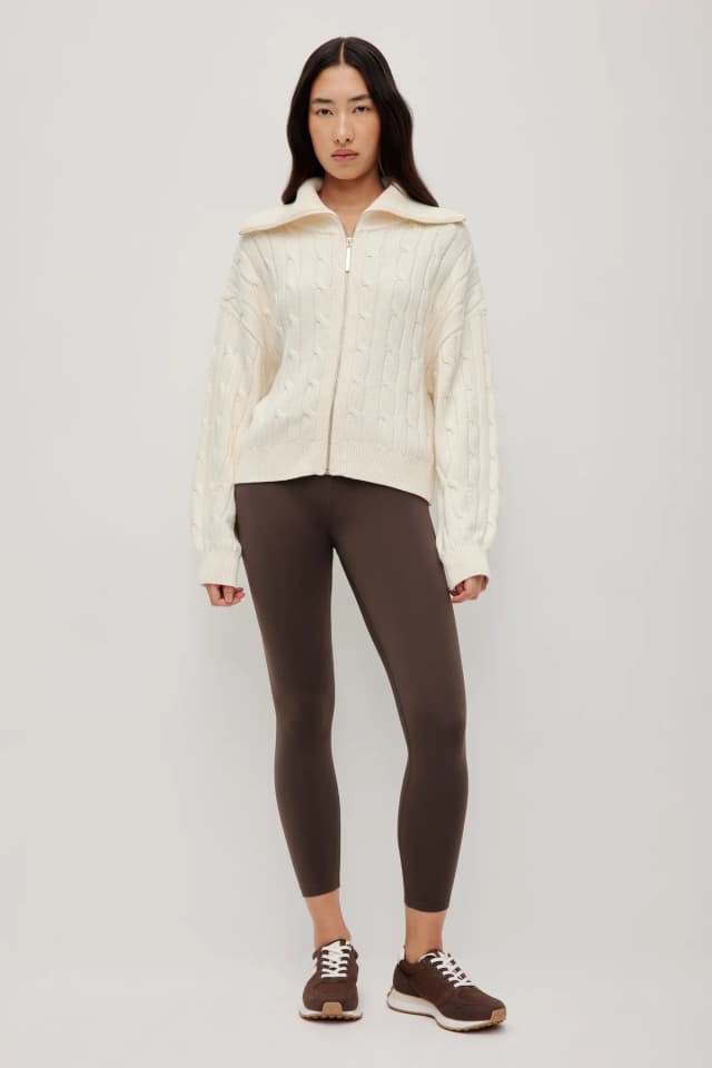Athletica Zip Knit Jacket in WHITE, image 1 of 1 from Aje