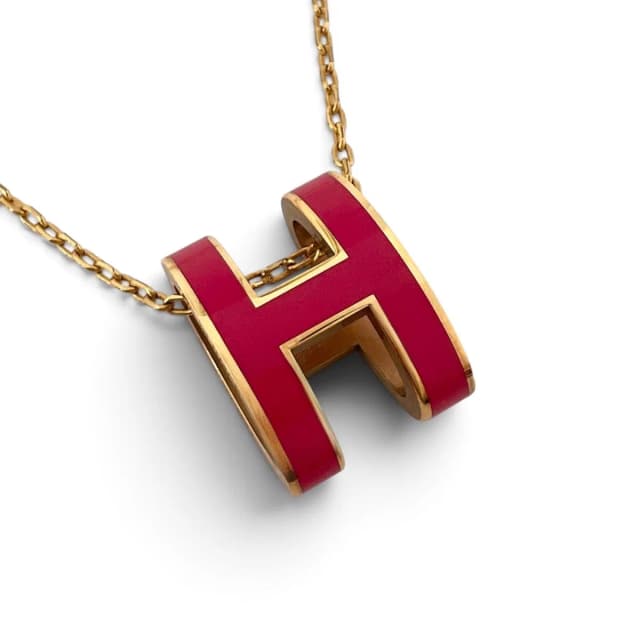 Hermès Mini Pop H Pendant Metal Lacquer Rose in Pink from The Reluxe, photo 1 of 1