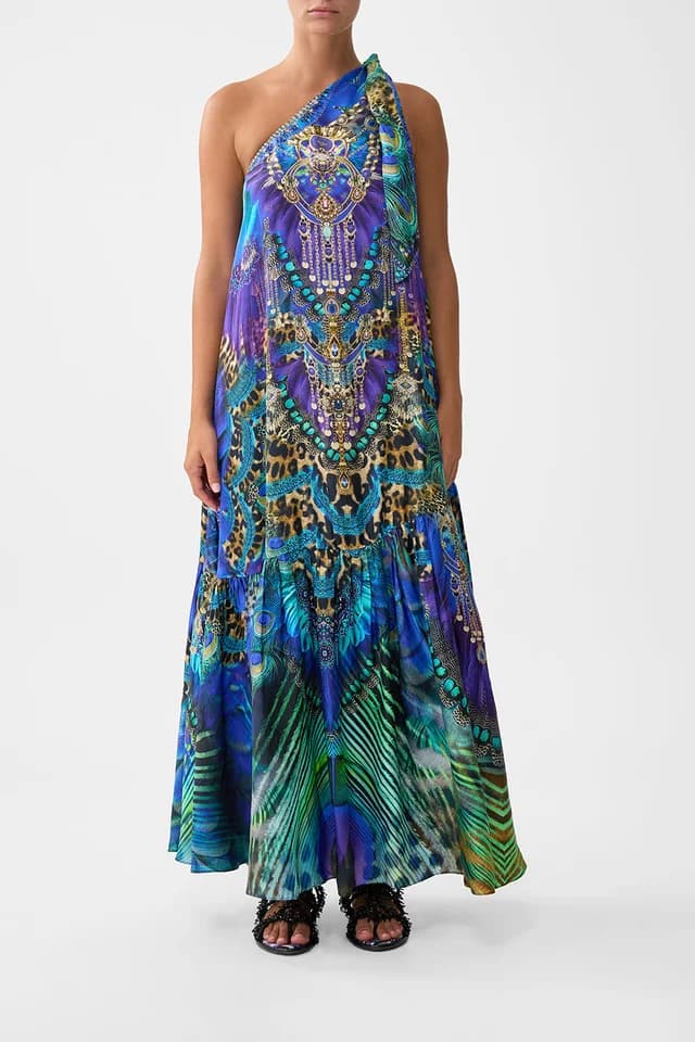 Camilla eBoutique TIE ONE SHOULDER DRESS COSMIC ZOOLOGY, image 1 of 1 from CAMILLA