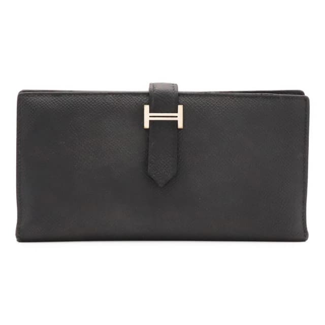 Hermès Bearn Soufflet Wallet Bifold Veau Epsom Black Silver in Black Epsom leather from The Reluxe, photo 1 of 1