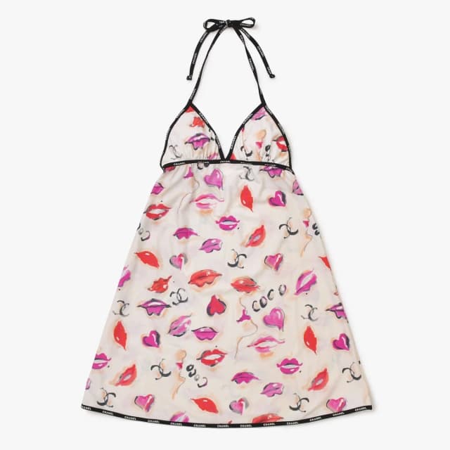 Chanel Maillot Dress CC Logo Lip All Over Print Spandex Nylon 4 40 in Nylon from The Reluxe, photo 1 of 1