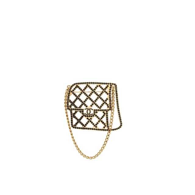 Chanel flap bag brooch with black crystal gold tone in Black from EMIER, photo 1 of 1