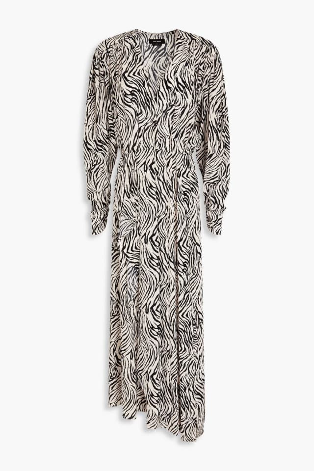 Isabel Marant Blainea Asymmetric Zebra-Print Silk-Blend Crepe Maxi Dress, image 1 of 1 from THE OUTNET