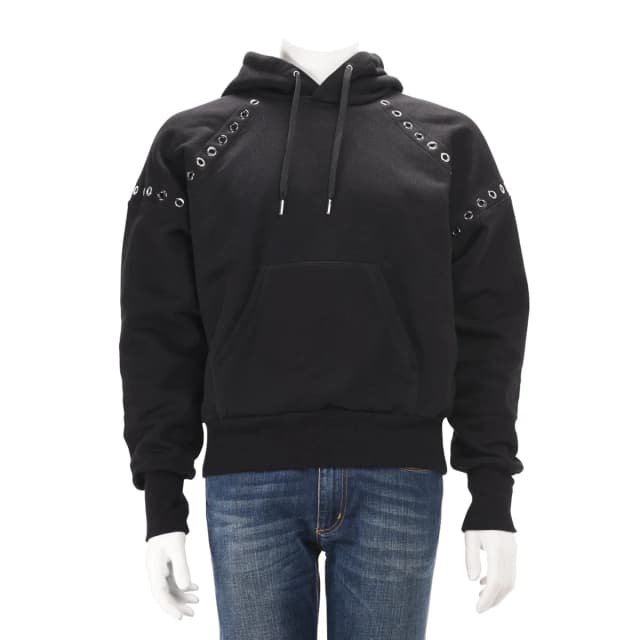 Alexander McQueen Cotton Eyelet Hooded Sweater M in Black from Blue Spinach, photo 1 of 1