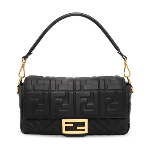 Fendi Nappa FF Embossed Baguette Bag in Black Nappa leather from Blue Spinach, photo 1 of 1