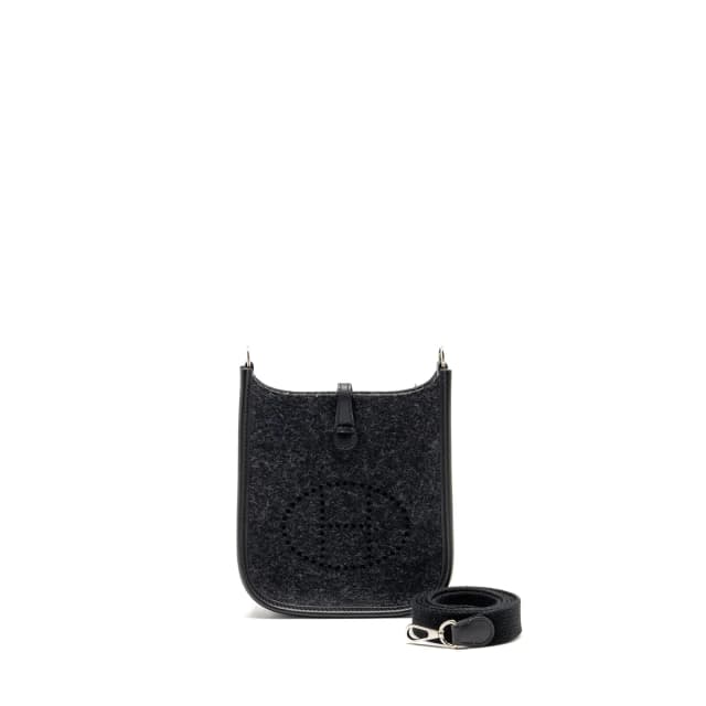 Hermès Mini Evelyne Feutre/Swift/Sangle Wool Graphite/Black SHW Stamp U in Black Swift leather from EMIER, photo 1 of 1