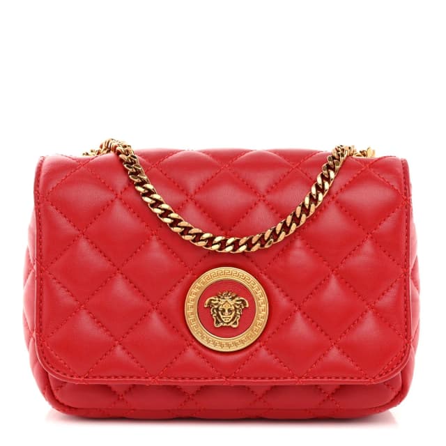 Versace La Medusa Quilted Chain Nappa Leather Bag - Red in Red Nappa leather from H&T, photo 1 of 1