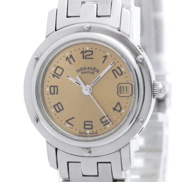 Hermès Clipper Stainless Steel Quartz Ladies Watch CL4.210 Polished in Orange from Elady, photo 1 of 1