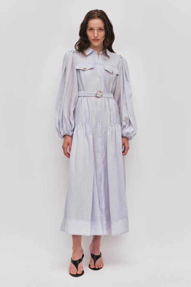 AJE Colide Shirt Dress in FRENCH BLUE, image 1 of 1 from Aje