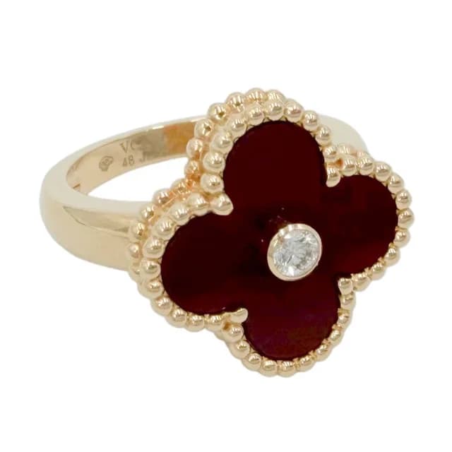 Van Cleef & Arpels Ring Vintage Alhambra 48 Gold Carnelian in Gold from The Reluxe, photo 1 of 1