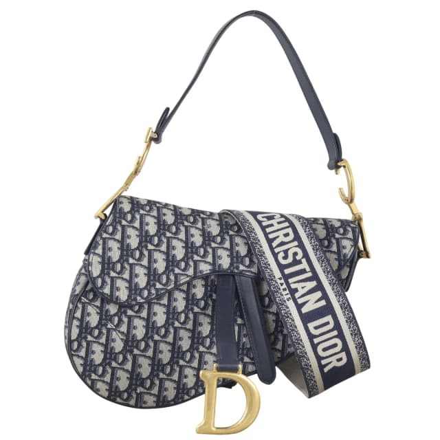 Dior Saddle Bag Oblique with Embroidered Strap in Canvas from Luxe.It.Fwd, photo 1 of 1
