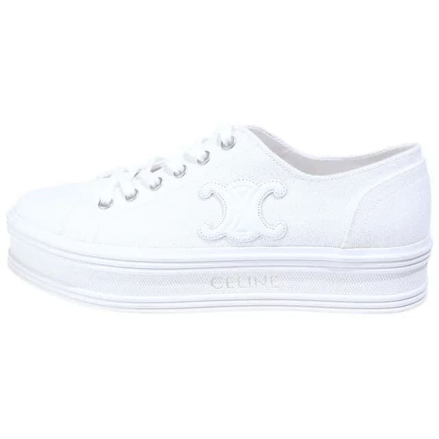 Celine Jane Triomphe Canvas Sneakers White in White Canvas from The Reluxe, photo 1 of 1