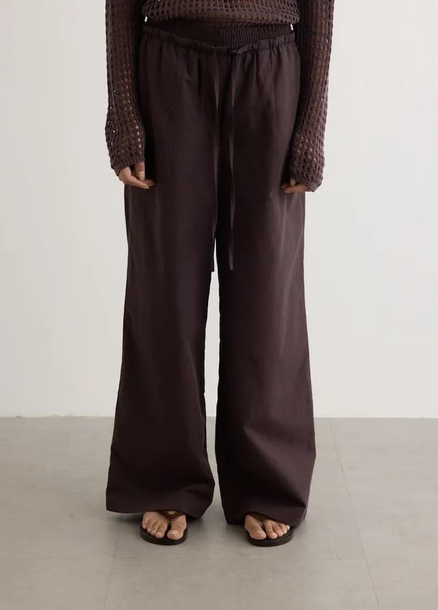 Incu Collection Bolt Double Waistband Pants in AUBERGINE, image 1 of 1 from Incu
