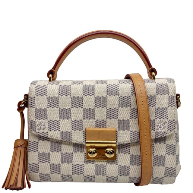 Louis Vuitton Croisette Damier Azur Satchel Crossbody Bag Rose Ballerine in Pink Canvas from Dallas Designer Handbags, photo 1 of 1